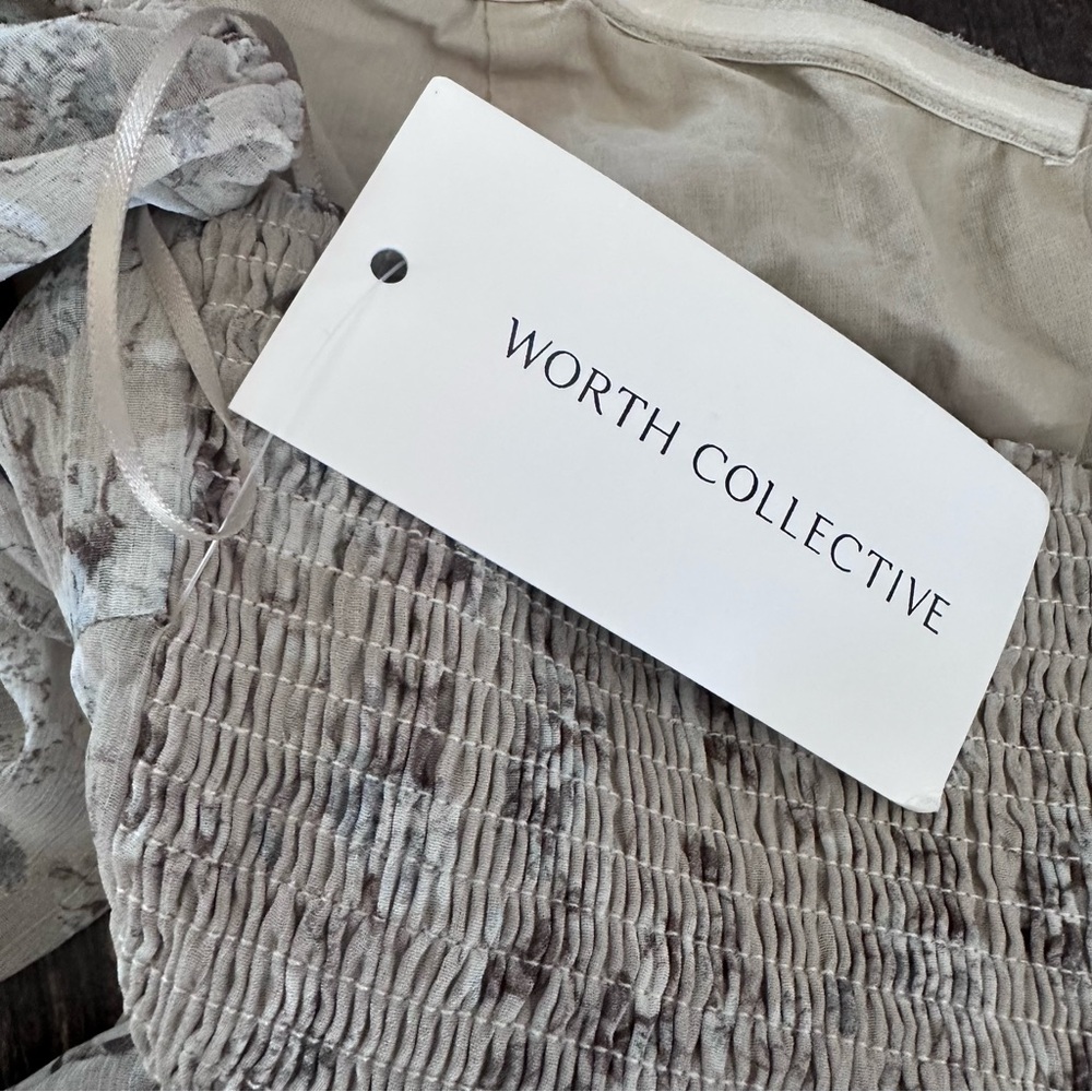Worth Collective Delilah Maxi Dress with Train in Grey/Blue - Bump Friendly - Picture 10 of 16